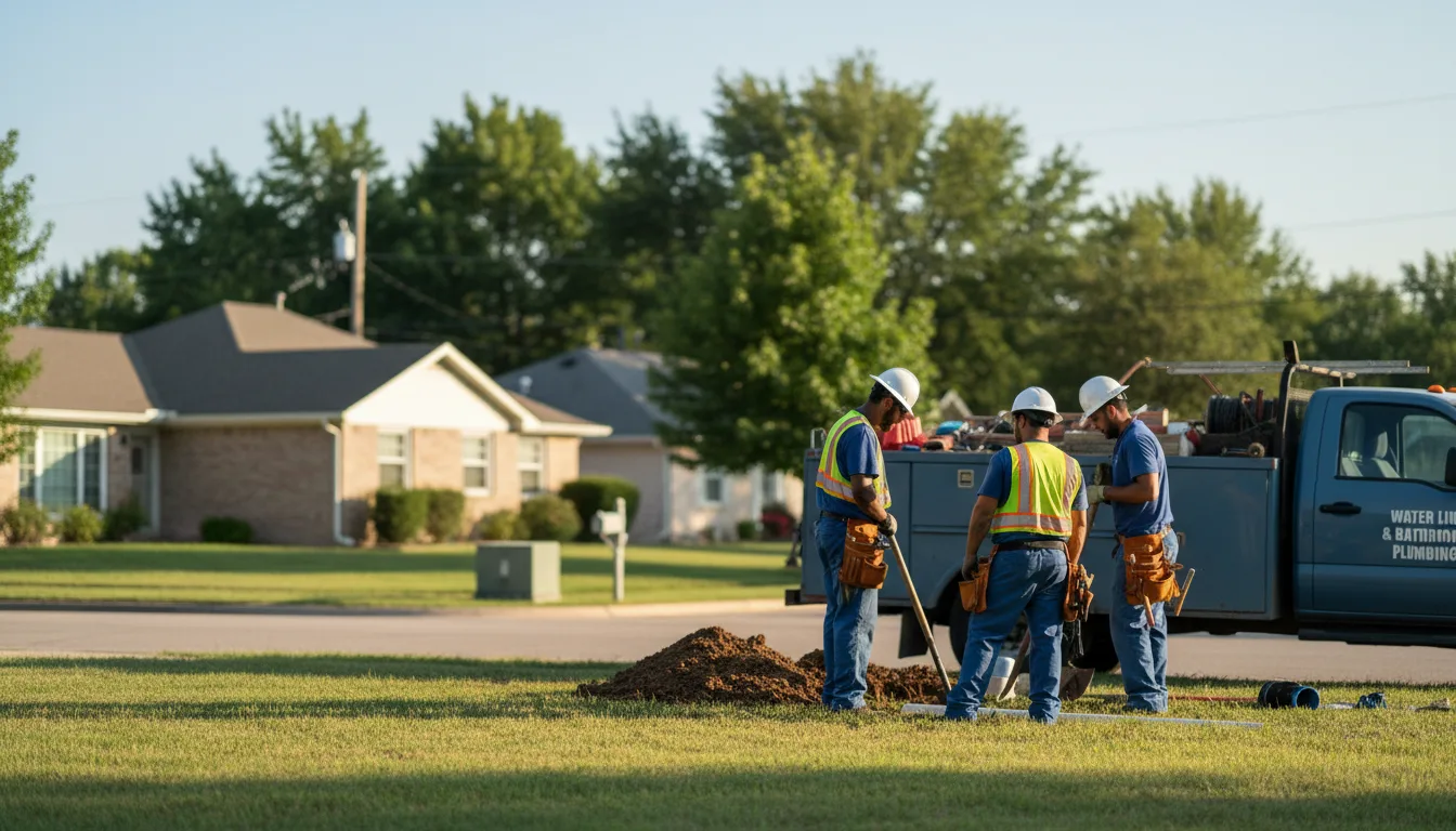 Residential water line and bathroom plumbing service in Laura, OH